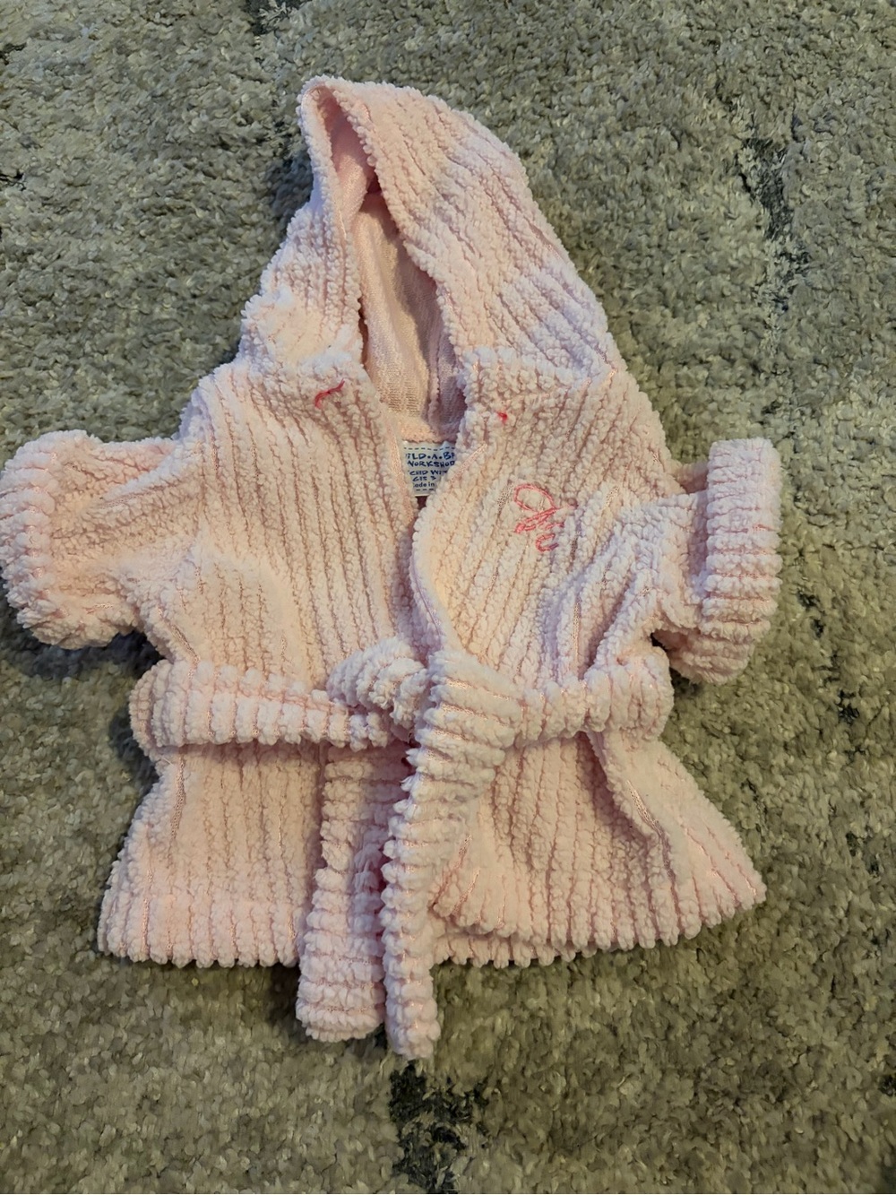 Build-A-Bear Pink Plush Hooded Robe with Belt